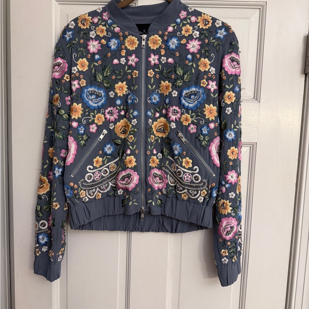 Floral Needle & Thread Embroidered Women's Sz 4 Jacket